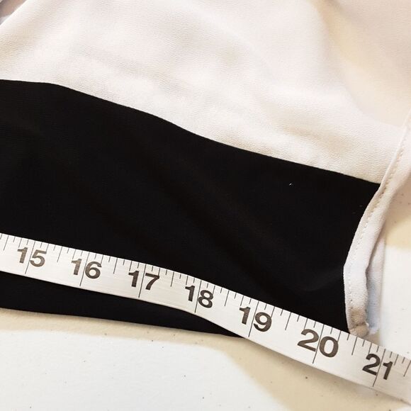 FAITH AND JOY Top Crepe and Lace Bouse With Bow size PXL Black Dove Gray… - Picture 6 of 13